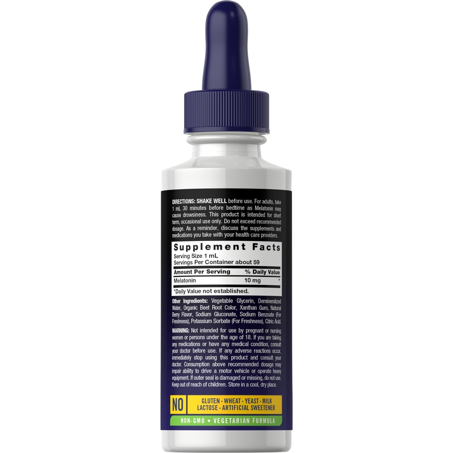 Carlyle Melatonin 10mg | 2 fl oz Liquid Drops | Berry Flavor | for Adults | Non-GMO, Vegetarian Supplement
