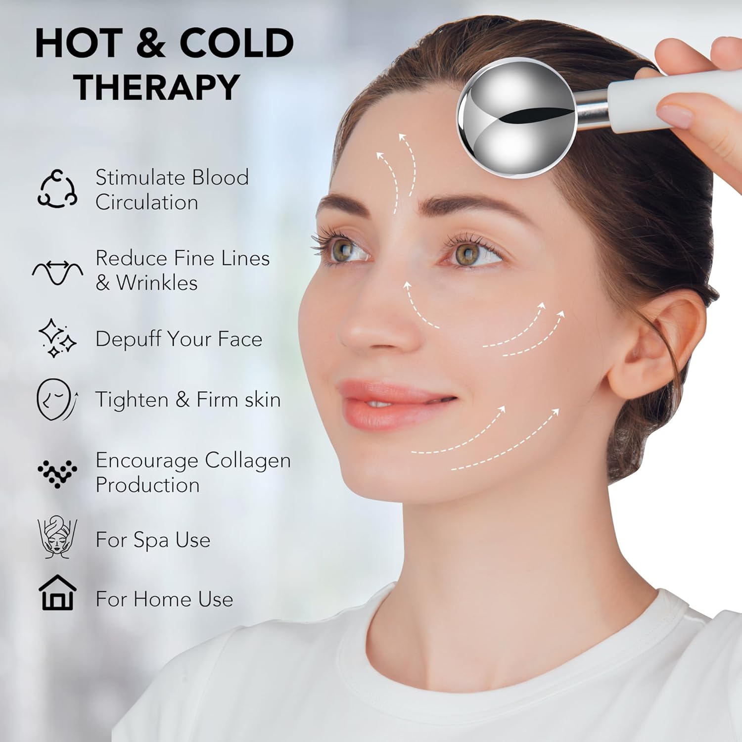 Buy now Floraison Unbreakable Stainless Steel Magic Cooling Beauty Facial Sticks for Face, Neck & Body Cryo Sticks & Cold Roller for face Puffiness & Wrinkles, Wine-Chilling Wands at indiglob india