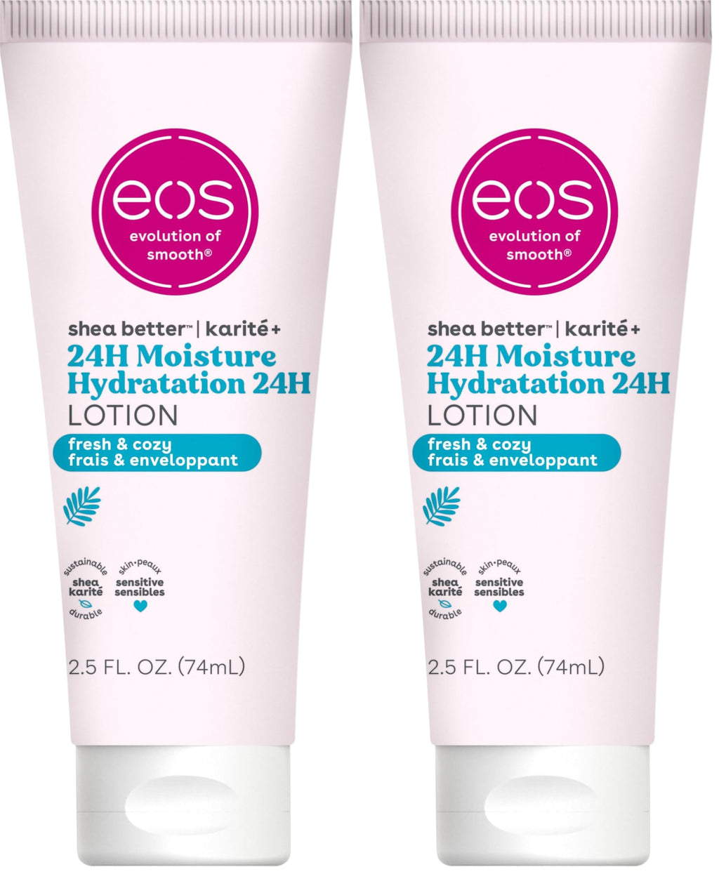 Buy now eos 24H Moisture Travel Body Lotion- Vanilla Cashmere, Travel Size Essential, Toiletries, Mini Body Lotion For Dry Skin, 2.5 fl oz at indiglob india