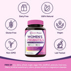 Doctor's Recipes Women's Probiotic, 60 Caps 50 Billion CFU 16 Strains, with Organic Cranberry, Digestive Immune Vaginal & Urinary Health, Shelf Stable, Delayed Release, No Soy Gluten Dairy