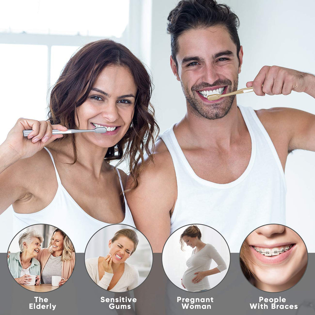 Buy now 10000 Bristle Micro Nano Toothbrush for Sensitive Teeth and Gums Care, Extra Soft Silko Toothbrush for Adults and People with Braces, 4 Count at indiglob india