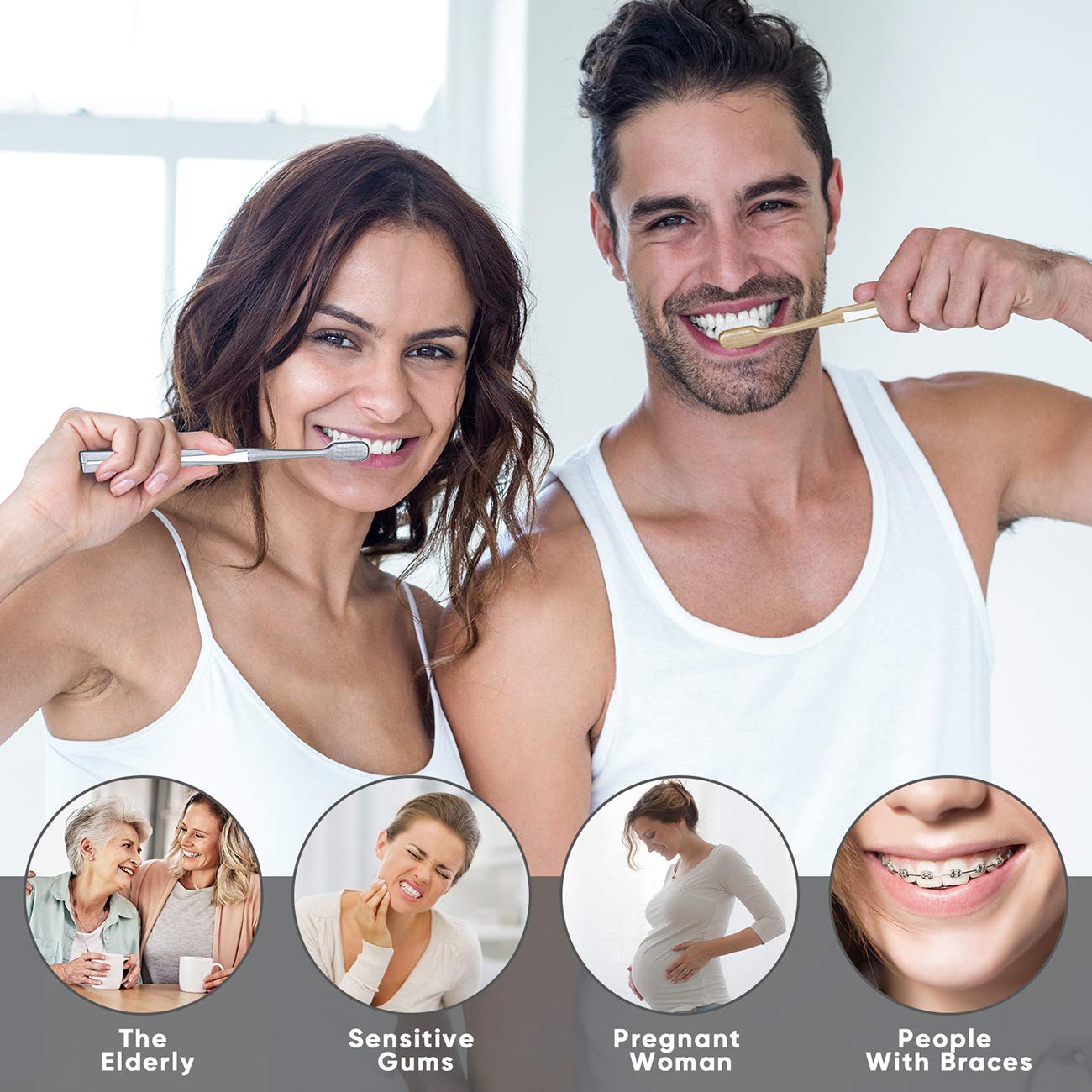 Buy now 10000 Bristle Micro Nano Toothbrush for Sensitive Teeth and Gums Care, Extra Soft Silko Toothbrush for Adults and People with Braces, 4 Count at indiglob india