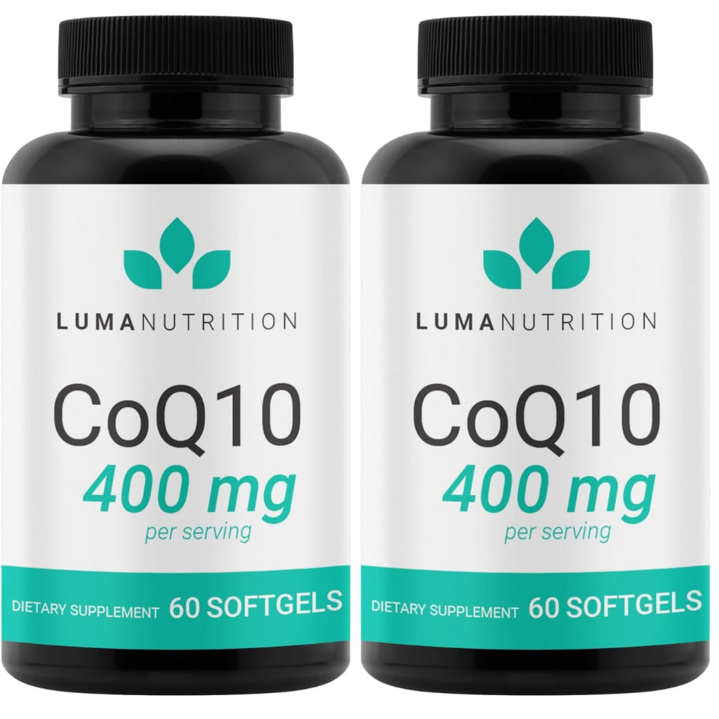 Luma Nutrition CoQ10 400mg Softgel Supplement - 60 Liquid Softgels (Pack of 2)