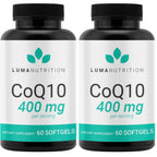Luma Nutrition CoQ10 400mg Softgel Supplement - 60 Liquid Softgels (Pack of 2)