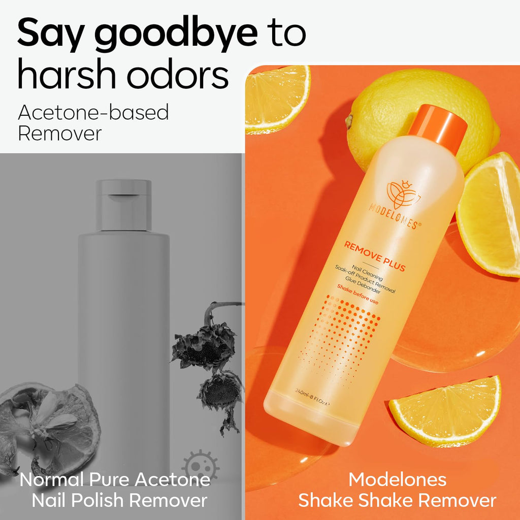 Modelones Acetone Nail Polish Remover Jojoba Oil Lemon 8 FL Oz