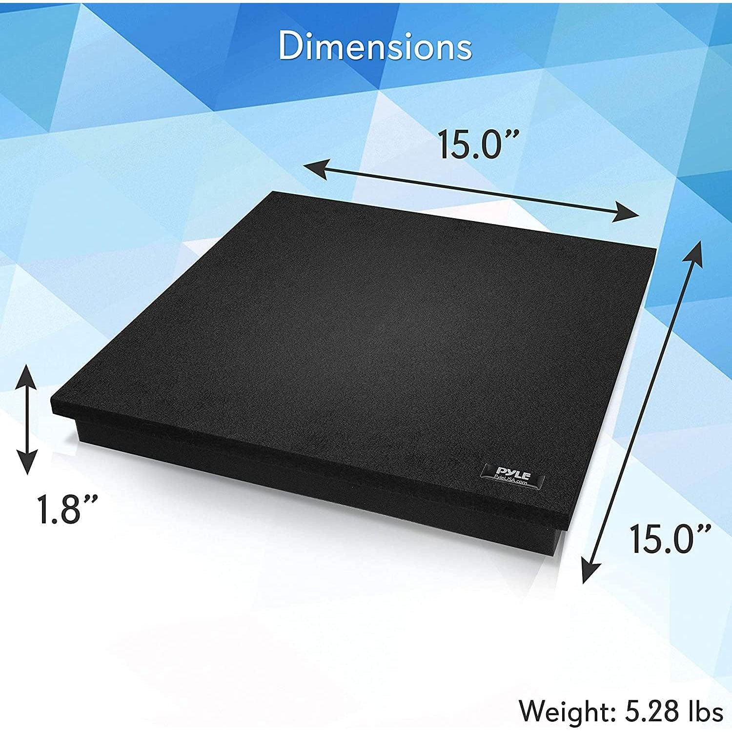 Buy now Pyle Sound Dampening Speaker Riser Foam - Audio Acoustic Noise Isolation Platform Pads Recoil Stabilizer w/ Rubber Base Pad For Studio Monitor, Subwoofer, Loud Speakers - PSI15 (15 x 15 x 1.8 Inch) at indiglob india
