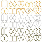 Buy now Shynek 60Pcs Hollow Frame Pendants - Resin Craft Bezels Jewelry Molds for Necklaces and Earrings Making Supplies at indiglob india
