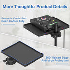 Buy now Functional Microphone Stand Tray with Adjustable Mic Stand Phone Holder - 8.7"x6.5" Mic Stand Tray Shelf Clamp-On Music Stand Accessory for Live Streaming Karaoke Recording at indiglob india