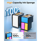 63XL Ink Cartridges Black and Color Replacement for HP Ink 63 XL Combo Pack