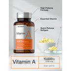 Horbäach Vitamin A 10000 IU Softgels | 300 Count