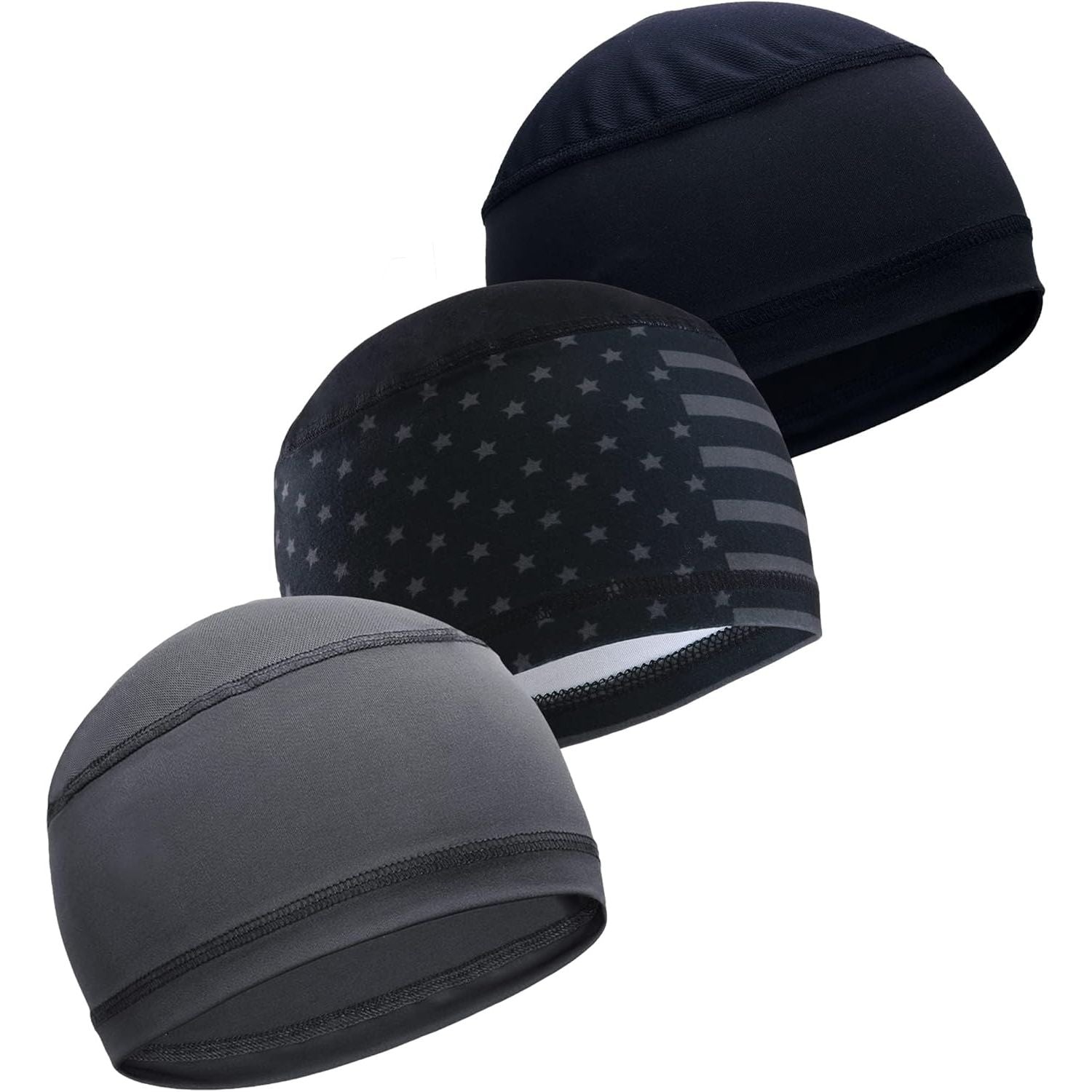 Buy now Cooling Skull Cap for Men - Hard Hat Liner, Cycling Cap, Head Caps for Men, Helmet Liner for Motorcycle One Size Black, Us Flag Grey, Dark Grey at indiglob india