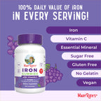 MaryRuth's Iron Gummies for 14+ with Vitamin C for Absorption | Sugar Free | Gummy Iron Supplement + VIT C | Energy Metabolism | Cellular Health | Immune Support | Vegan | Non-GMO | 60 Count | Sugar Free, Vegan, Cellular Health