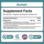 MacuHealth Magnesium Glycinate & L-Threonate 145 mg - Absorbable Magnesium