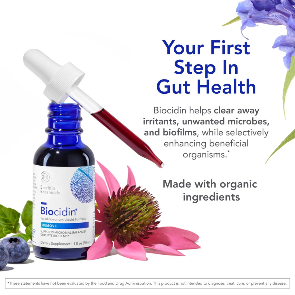Biocidin Broad-Spectrum Liquid Formula Drops for Microbiome Balance, 1 Oz
