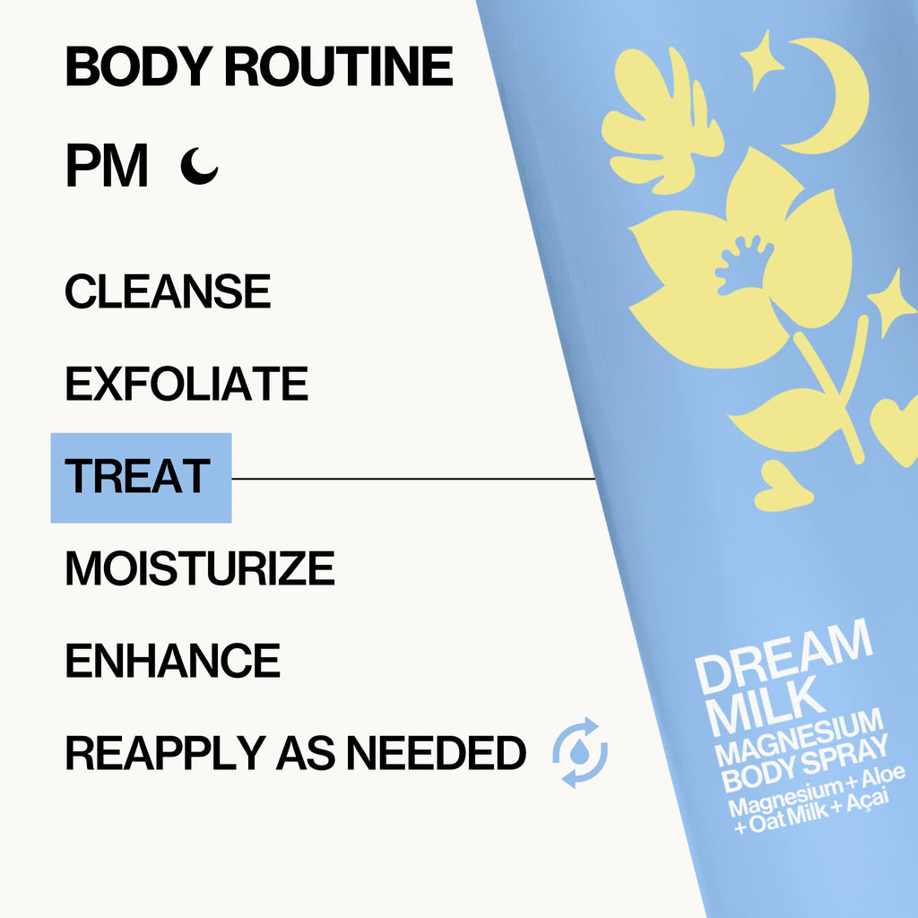 Pacifica Dream Milk Magnesium Spray for Sleep & Relaxation - Natural Magnesium Body Mist Infused with Lavender, Chamomile & Essential Oils, Vegan & Cruelty-Free, Clean Beauty, 8 fl oz