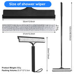 wlich Shower Squeegee with Long Handle, Telescoping Window and Floor Wiper