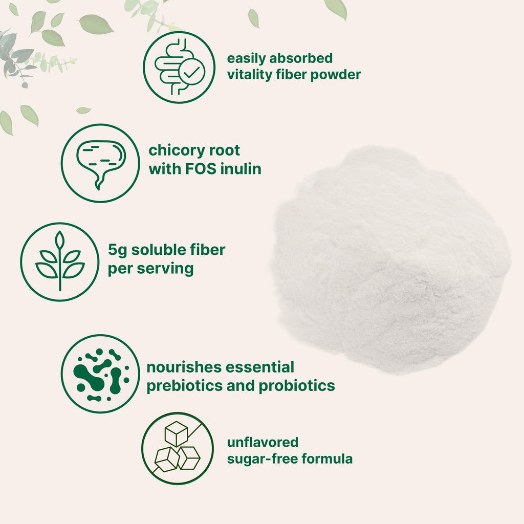 Micro Ingredients Vitality Prebiotic Fiber Powder, 1lb | Easy Mix Powder for Digestive & Gut Health | Daily Prebiotic Soluble Fiber Supplement for Women and Men | Unflavored, Sugar Free & Vegan