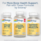 SOLARAY Calcium Magnesium Zinc, 275 VegCaps | Bone, Muscle, Heart & Immune Support, Calcium, Magnesium & Zinc Complex, 68 Servings, Vegan, Lab Verified