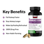 Buy now Force Factor Somnapure Drug-Free Sleep Aid for Adults for Occasional Sleeplessness with Melatonin & Valerian, Non-Habit-Forming Sleeping Pills, Fall Asleep Faster, Wake Up Refreshed, 60 Tablets at indiglob india