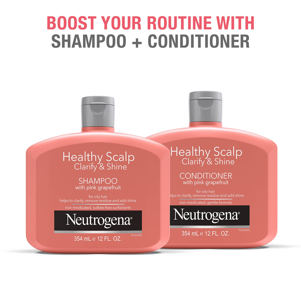Buy now Neutrogena Exfoliating Healthy Scalp Clarify & Shine Conditioner for Oily Hair and Scalp, Anti-Residue Conditioner with Pink Grapefruit, Paraben & Phthalate-Free, Color-Safe, 12oz at indiglob india