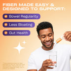 GoBiotix Fiber Supplement Powder with Prebiotics for Digestive Health and GLP-1 Support, Soluble Fiber for Gut Health & Debloat, Keto, Vegan, Gluten & Sugar Free, 20 Servings (Travel)