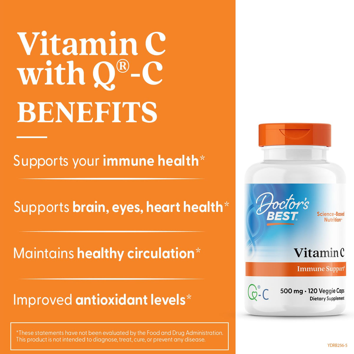 Doctor's Best Vitamin C 500mg Supplement, for Men & Women, 120 Veg Caps