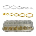 6 Size Gold and Sliver Jump Rings,Double Loops Round Split Small and Medium Key Chain Ring for Jewelry Making and Keychain Home Car Dog tag Rings DIY Crafts