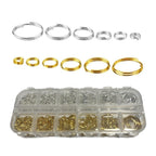 6 Size Gold and Sliver Jump Rings,Double Loops Round Split Small and Medium Key Chain Ring for Jewelry Making and Keychain Home Car Dog tag Rings DIY Crafts