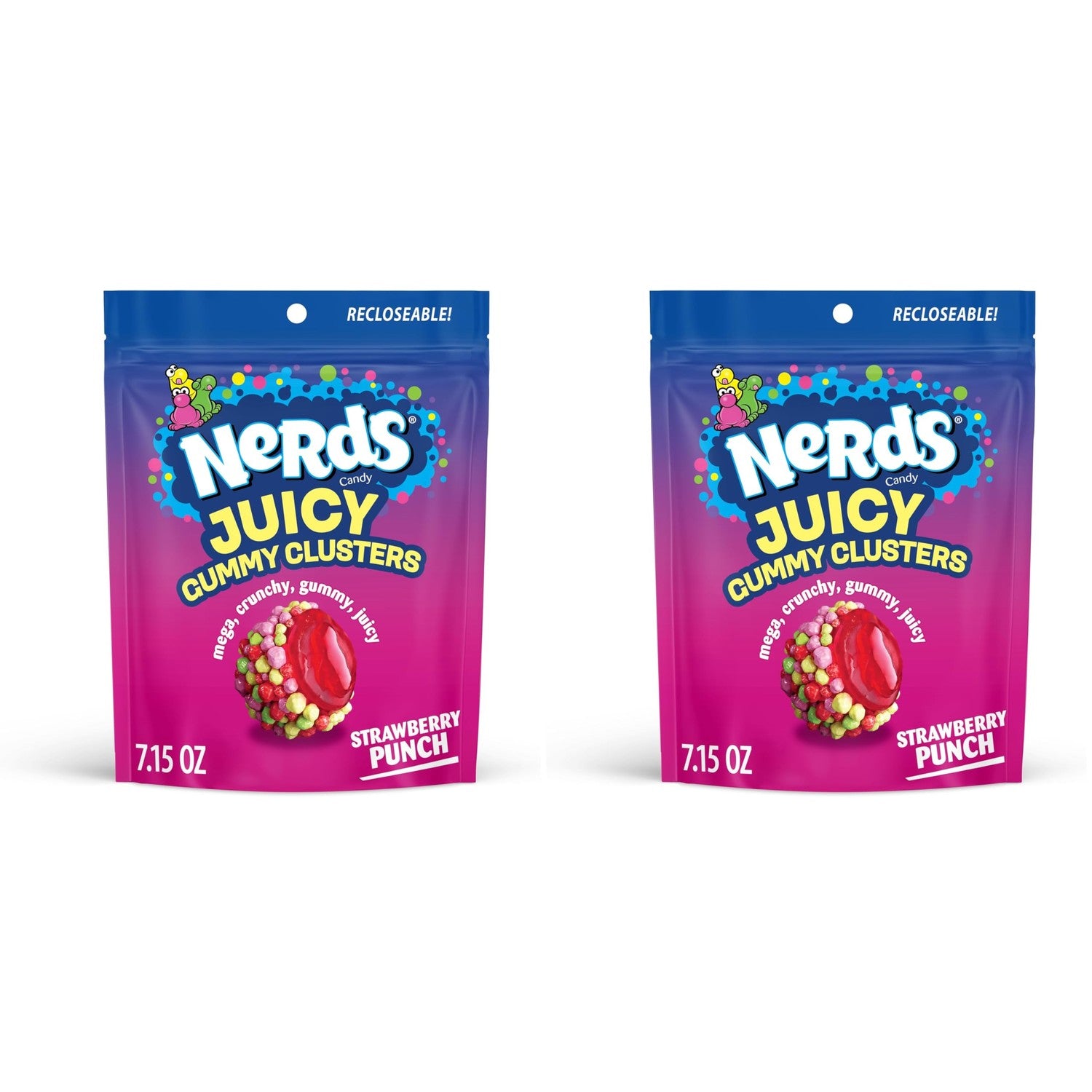 Buy now NERDS Gummy Clusters Candy, Rainbow, Crunchy and Gummy, 8 oz Strawberry Punch 7.15 oz (Pack of 2) at indiglob india