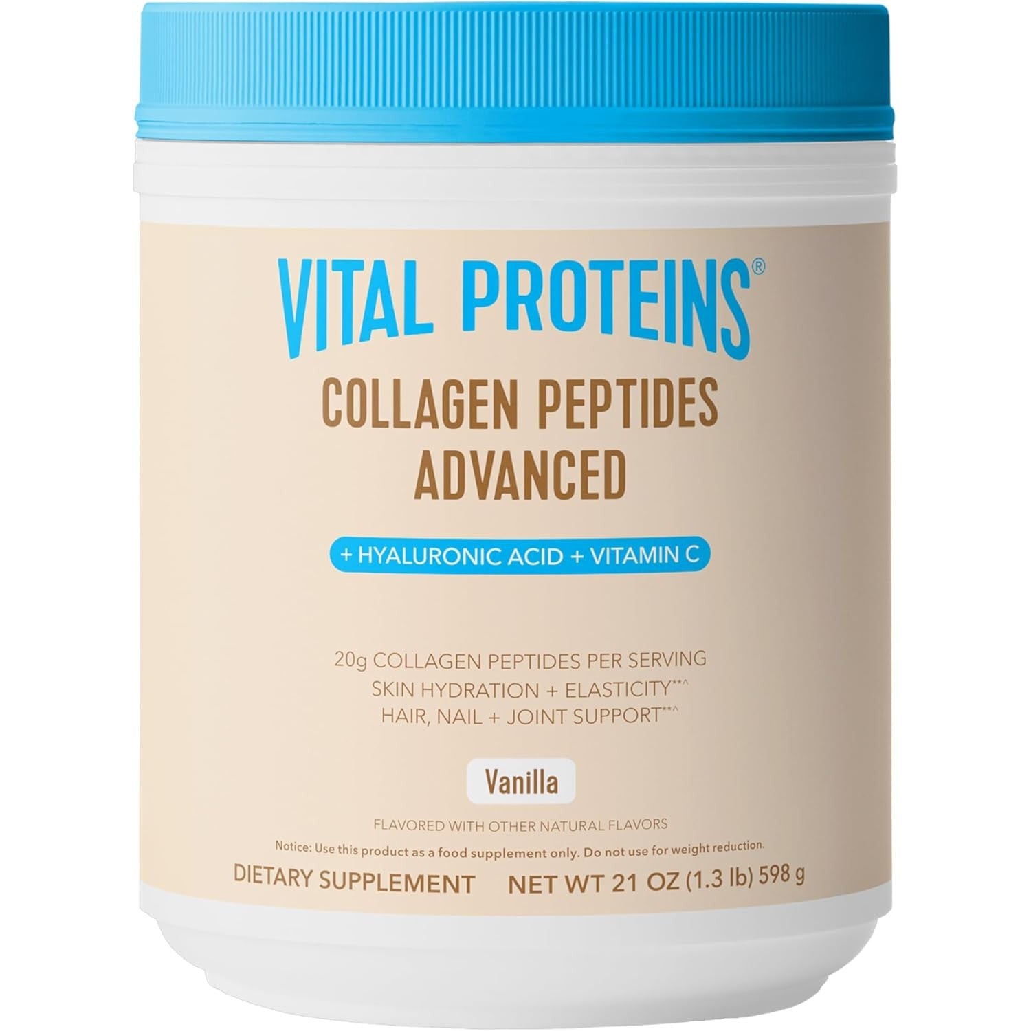 Buy now Vital Proteins Collagen Peptides Powder Advanced with Hyaluronic Acid & Vitamin C, Collagen Supplements, Unflavored, 12 Servings Vanilla 26 Servings (Pack of 1) at indiglob india