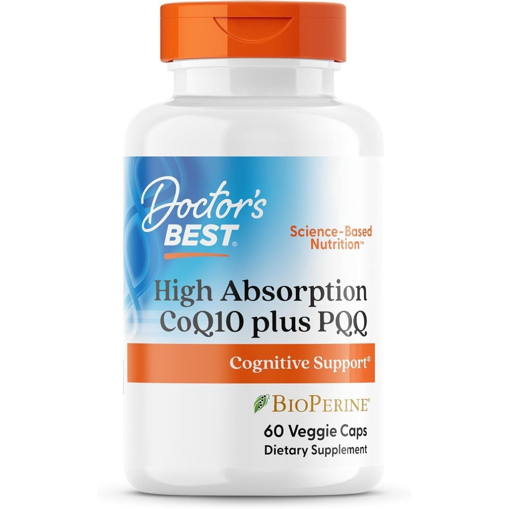 Buy now Doctor's Best High Absorption CoQ10 Plus PQQ, Cognitive Support, USP Verified, Naturally Fermented CoQ10, Non-GMO, Gluten Free, Soy Free, Vegan 60 Veggie Caps at indiglob india