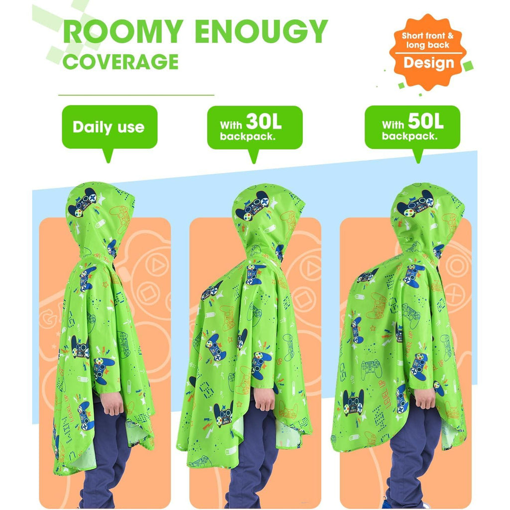 Buy now WAWSAM Lightweight Kids Rain Poncho Reusable Toddler Raincoat Waterproof Rain Jacket at indiglob india