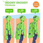 Buy now WAWSAM Lightweight Kids Rain Poncho Reusable Toddler Raincoat Waterproof Rain Jacket at indiglob india