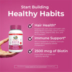 MARYRUTH'S Biotin Gummies, Hair Growth, Vegan, Sugar Free, Non-GMO, 60 Ct | Sugar Free, Vegan, Non-GMO, 2,500 mcg Biotin, Hair Skin and Nails