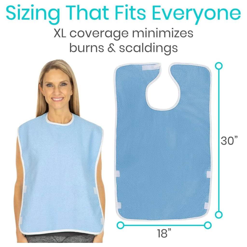 Buy now Vive Adult Bibs - Waterproof Apron Set for Men, Women for Eating with Adjustable Strap - Washable Reusable Large Terry Cloth at indiglob india