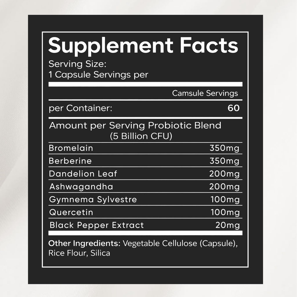 Nuora Biofilm Probiotic - Supports Digestive & Gut Health with Bromelain, Dandelion, Berberine & Black Pepper Extract - Helps Soothe Bloating, Boost Metabolism & Provide Steady Energy, 90 Count