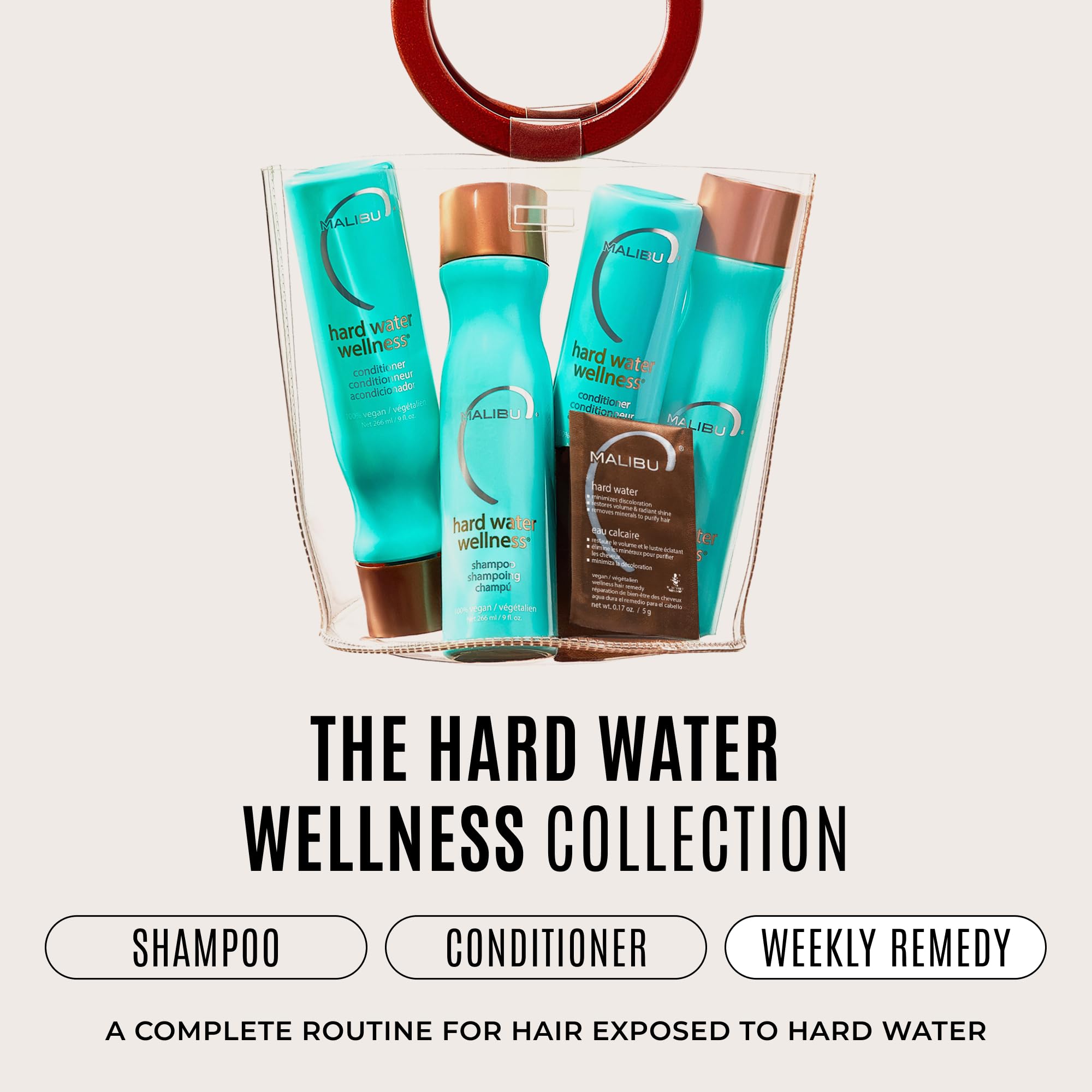 Malibu C Hard Water Wellness Hair Remedy - Removes Hard Water Deposits & Impurities + Restores Volume and Radiant Shine with Vitamin C Complex (1 Packet)