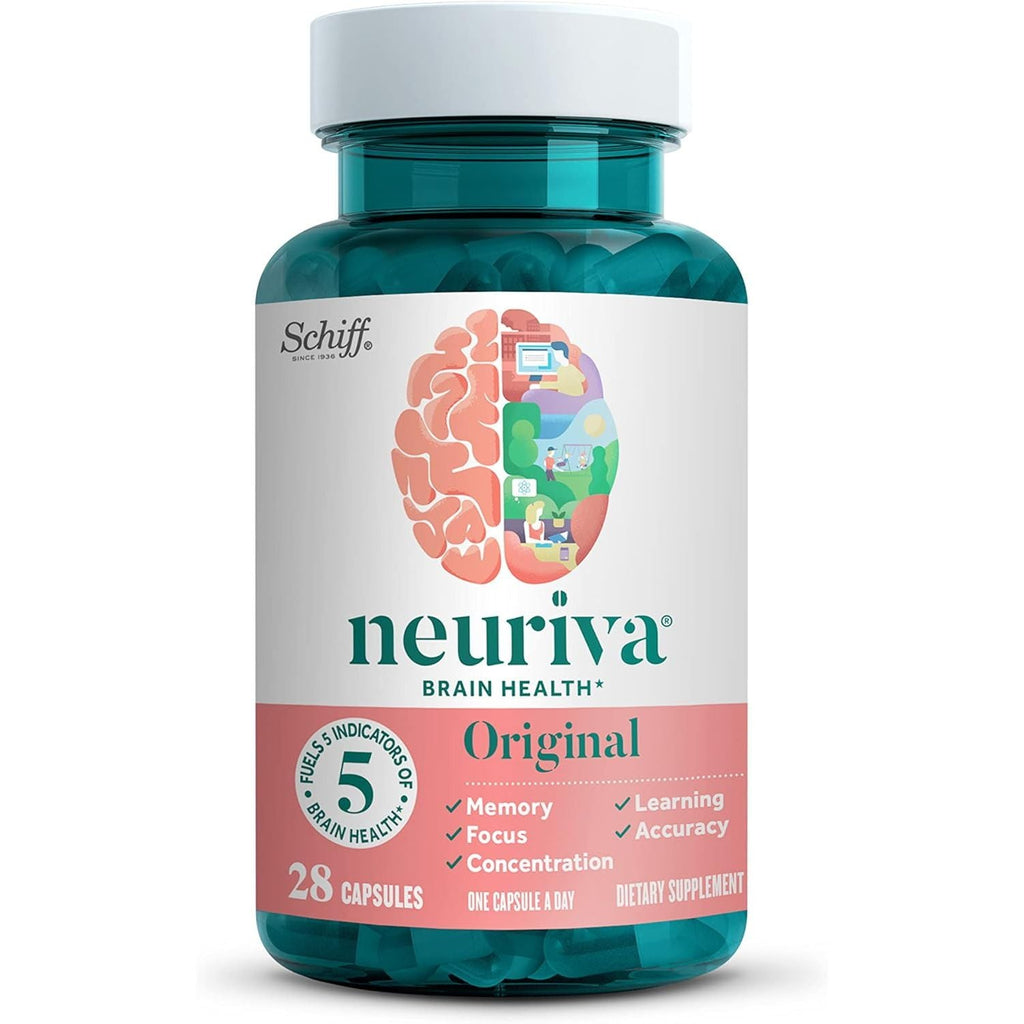 Buy now NEURIVA Original Decaffeinated Clinically Tested Nootropic Brain Supplement for Memory, Focus & Concentration, NeuroFactor & Phosphatidylserine, 28ct Capsules at indiglob india