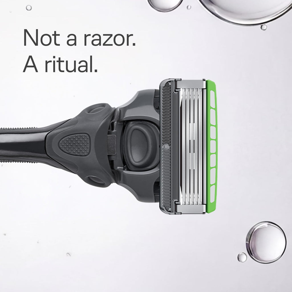 Schick Hydro Sensitive 5-Blade Razors for Men, 1 Handle & 3 Refills | 5-blade mens razors for shaving, 7 hydrating gel pools, Protective guards for sensitive skin, Flip-back precision edging tool