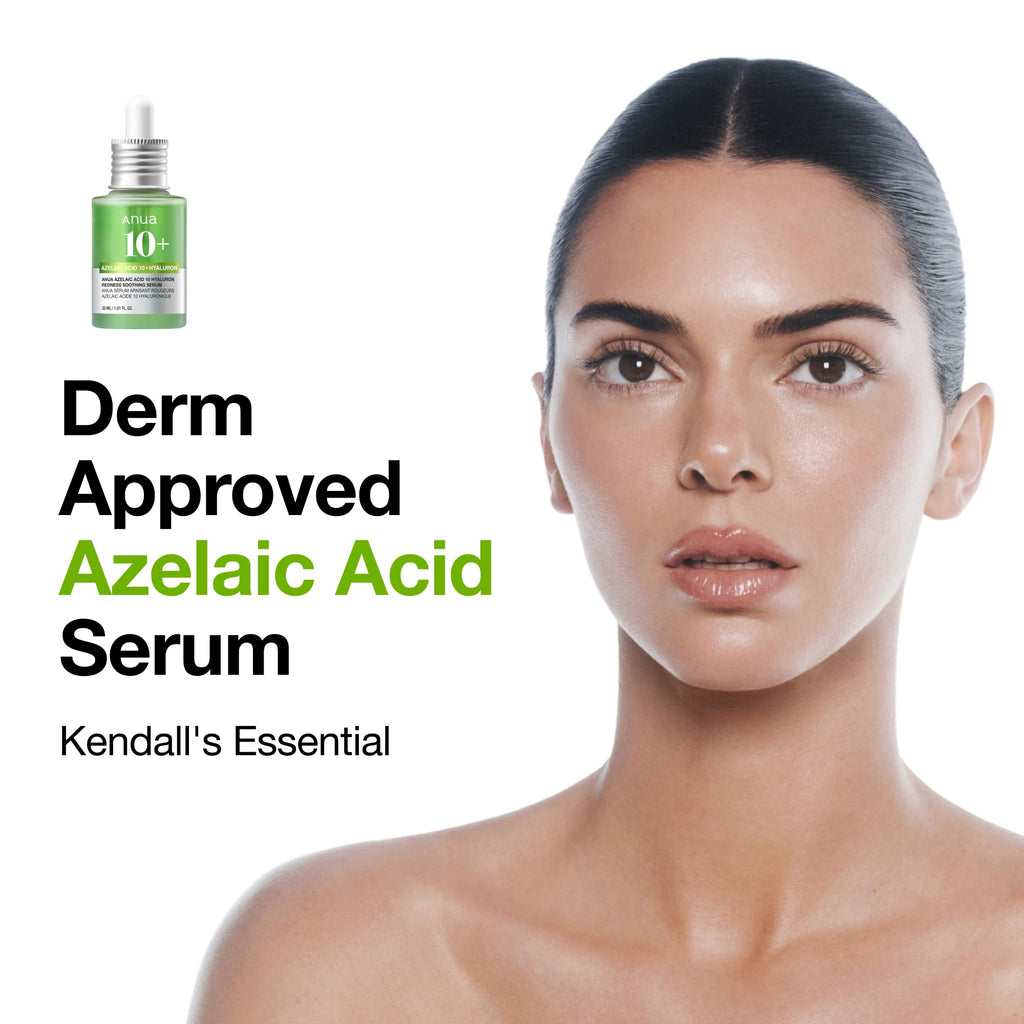 Anua Azelaic Acid 10 Hyaluron Redness Soothing Serum, 1.01 fl oz | Facial Serum for Blemish-Prone & Oily-Prone Skin, Lightweight & Hydrating Blemish Care, Hyaluronic Acid, Korean Skincare