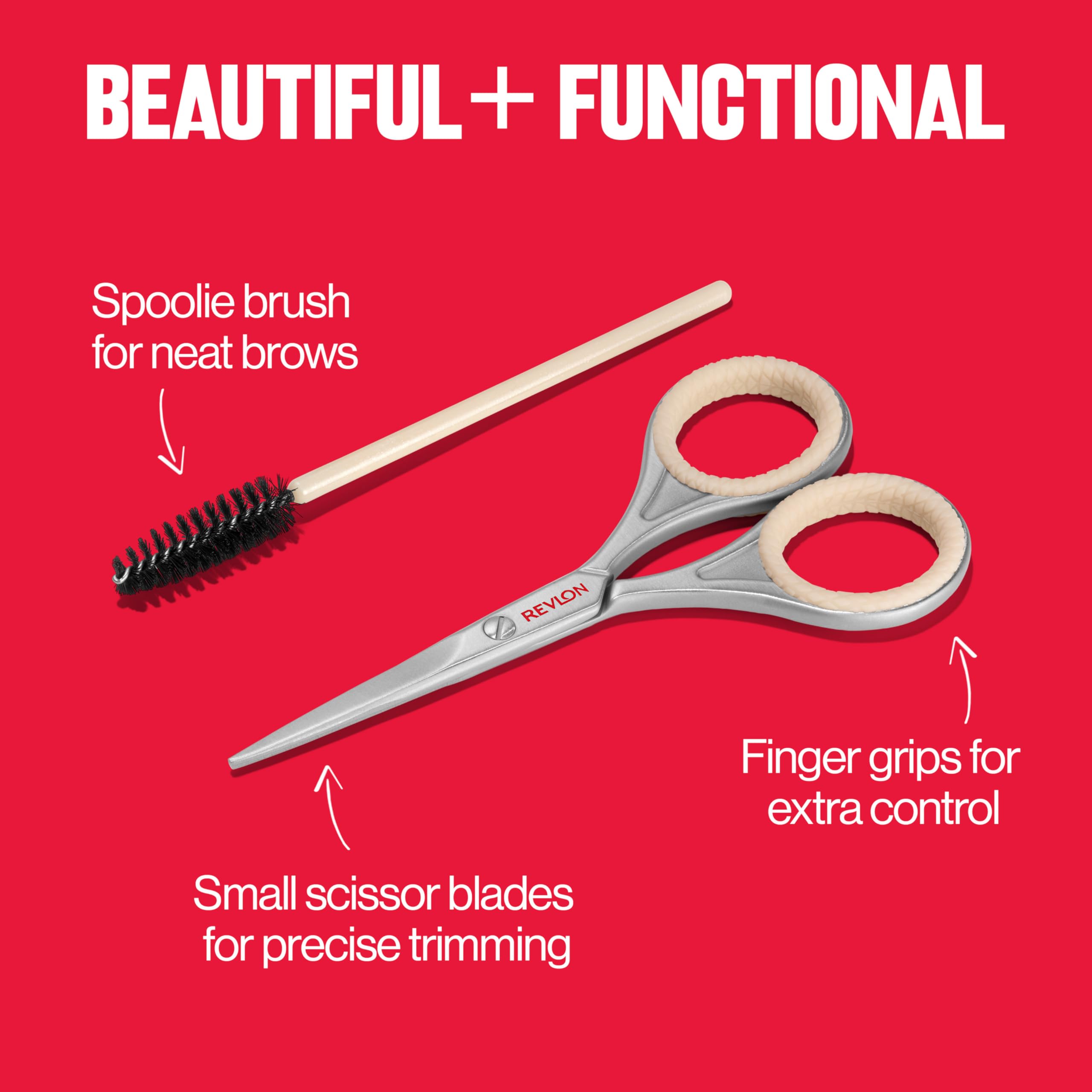 Buy now Revlon Designer Series Brow Set, Trimming and Shaping Eyebrow Kit with Scissors and Spoolie Brush, Easy to Use at Home or on The Go, 1 Count at indiglob india