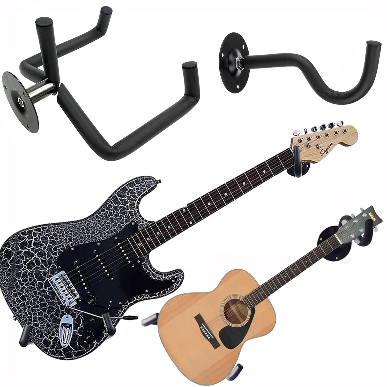 Buy now Guitar Wall Mount Acoustic Electric Classical Guitar, Ukulele, Banjo and Mandolin Wall Hanger Slat Wall Horizontal Guitar Holder Bass Stand Rack Hook (1 Pack) 1 pack at indiglob india