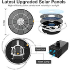Buy now AISITIN 3.5W Solar Fountain Pump, LED Lighting Solar Water Pump Floating Fountain with 6 Nozzles, 1500mAh Battery Backup for Bird Bath, Fish Tank, Pond or Garden Decoration Solar Aerator Pump at indiglob india