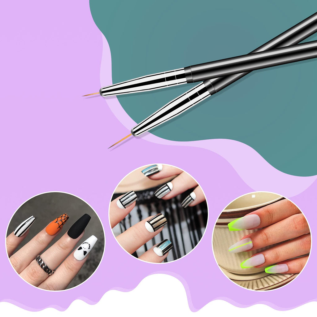 Nail Art Dotting Tools 6PCS Double-ended Brushes Kit Gel Polish | Liner Brushes Design Pen For Nail Drawing And Nail Paint Brushes Small Detail Brushes