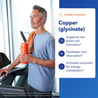 Pure Encapsulations Copper (Glycinate), 60 Capsules | Iron Absorption Supplement for Red Blood Cell Formation*, 2 mg Copper Supplement