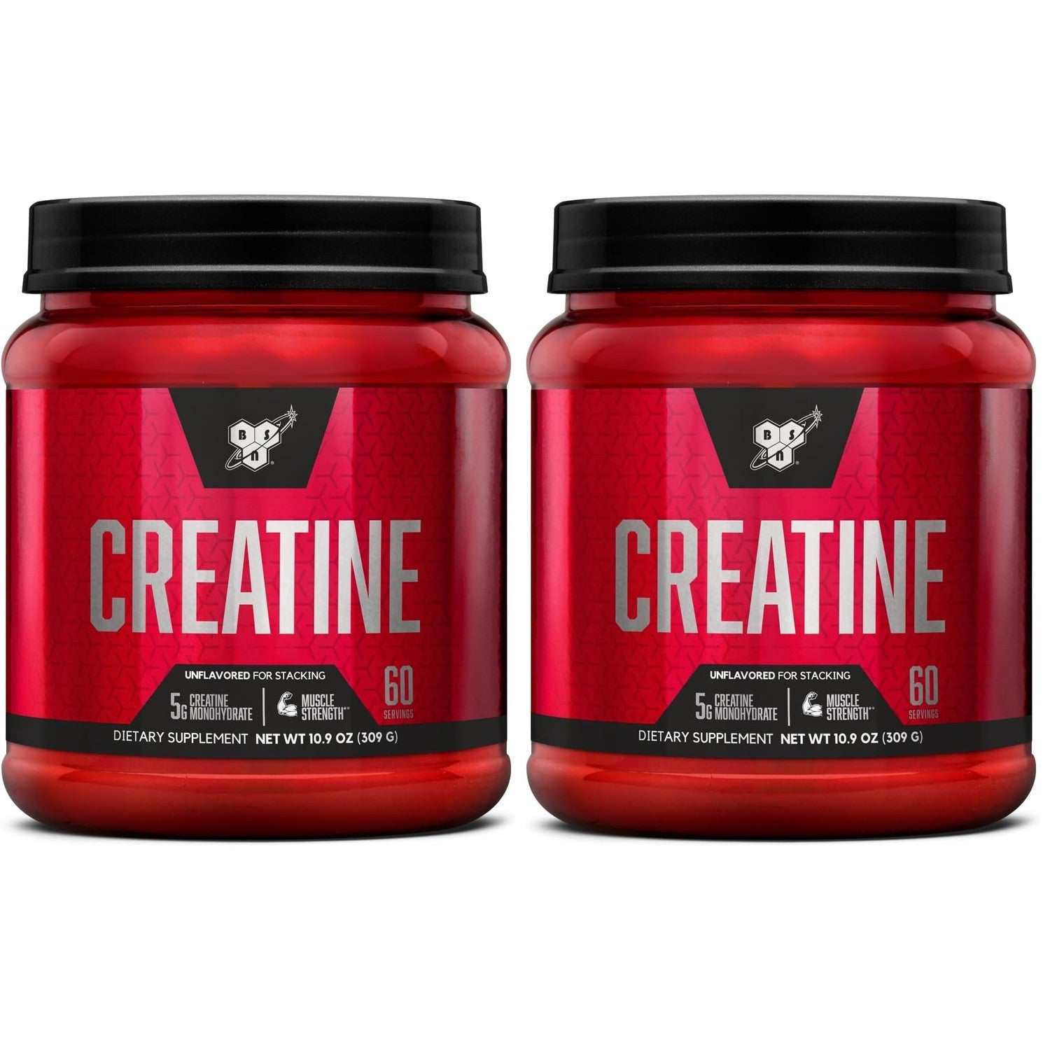BSN Micronized Creatine Monohydrate Powder, 5g per Serving, 60 Servings | Micronized Creatine Monohydrate for Muscle Building and Strength, 5000mg per Serving, Unflavored Powder