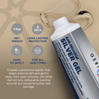 Antimicrobial Silver Gel By GeriCare| Wound Care Cream For Cuts Scrapes Minor Burns| Natural Topical Skin Healing Ointment| 55PPM Colloidal Silver Gel For Wound Dressing |Long-Lasting Protection|1.5oz