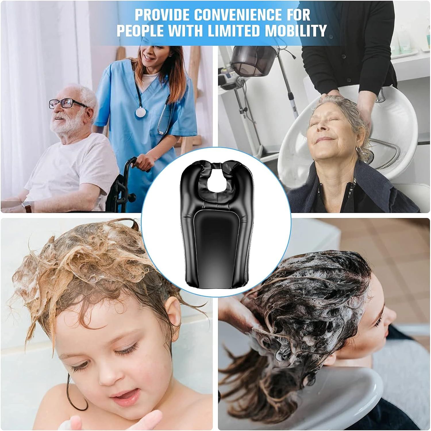 Buy now Hair Washing Tray for Sink at Home, Shampoo Tray, Portable Sink for Washing Hair, Portable Shampoo Bowl for Bedridden, Handicapped, Kids, Seniors, Pregnant, Wheelchair at Kitchen at indiglob india