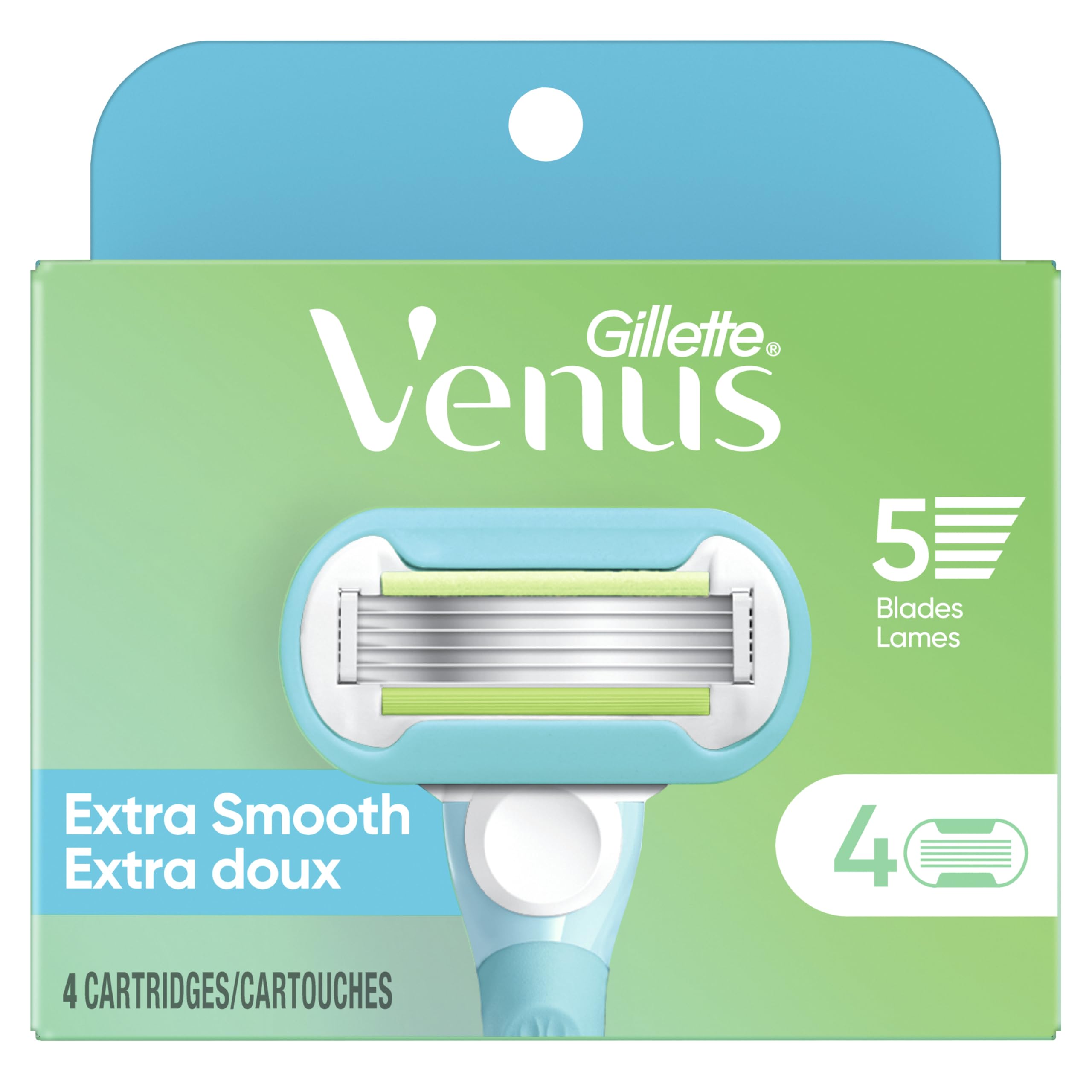 Gillette Venus Extra Smooth Womens Razor Blade Refills, 4 Count, Designed for a Close, Smooth Shave