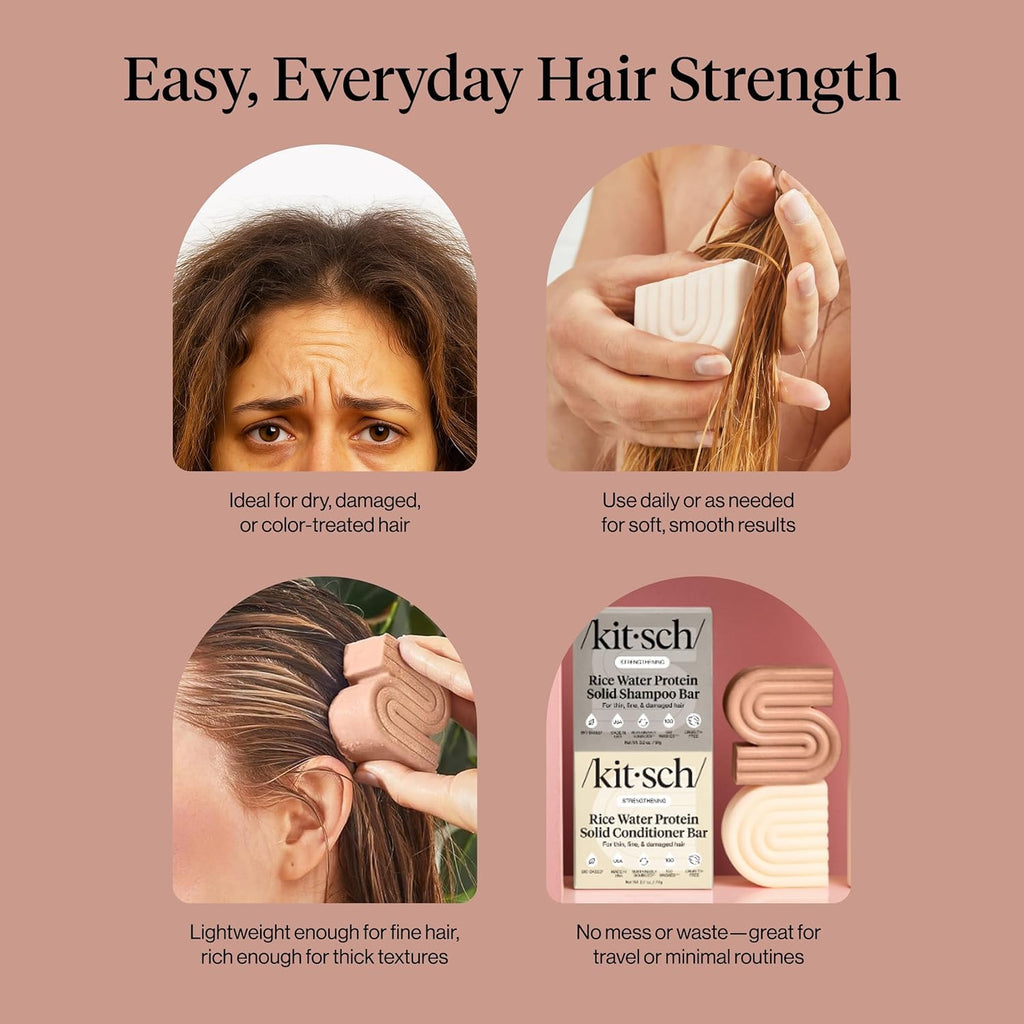 Buy now Kitsch Rice Water Shampoo & Conditioner Set â€“ Solid Shampoo & Conditioner Bar with Protein for Hair Growth, Strengthening Hair & Damage Repair â€“ Paraben, Sulfate & Silicone Free â€“ 2 Pack at indiglob india